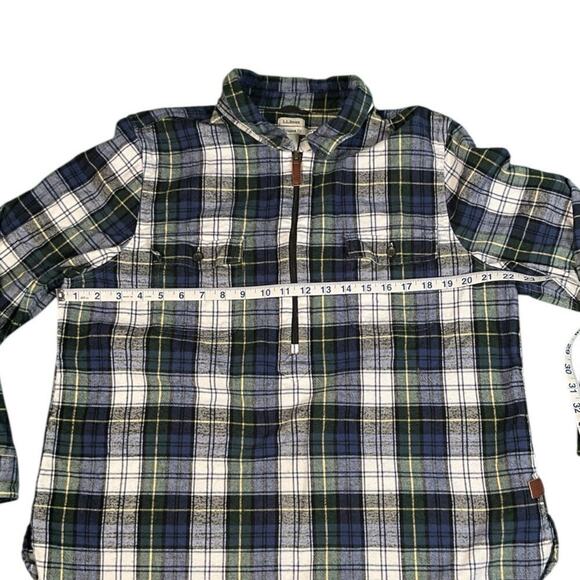 L.L. Bean Men's Multicolor XL 100% Cotton Henley Sweater 3/4 Zip 2 front Pockets - Picture 8 of 13